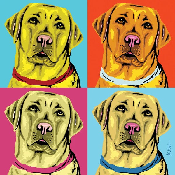 Similar To Andy Warhol: Four Yellow Labs Woofhol by Gretchen KISH Serrano