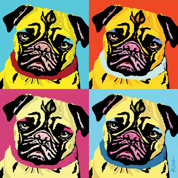Similar To Andy Warhol: Four Pugs Woofhol by Gretchen KISH Serrano