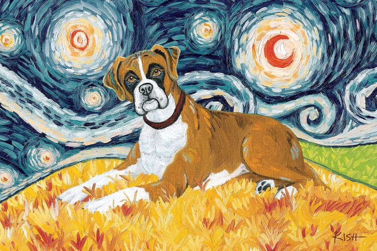 Boxer On A Starry Night
