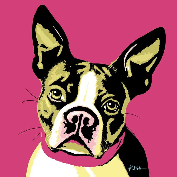 Similar To Andy Warhol: Boston Terrier Pink Woofhol by Gretchen KISH Serrano