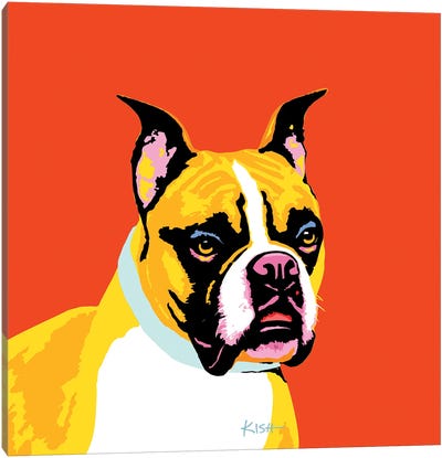 Boxer Orange Woofhol Canvas Art Print - Gretchen Kish Serrano