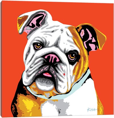 Bulldog Orange Woofhol Canvas Art Print - Gretchen Kish Serrano