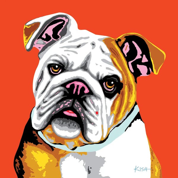 Similar To Andy Warhol: Bulldog Orange Woofhol by Gretchen KISH Serrano