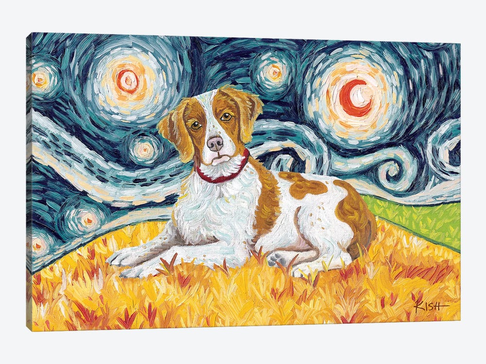 Brittany On A Starry Night by Gretchen Kish Serrano 1-piece Canvas Art Print