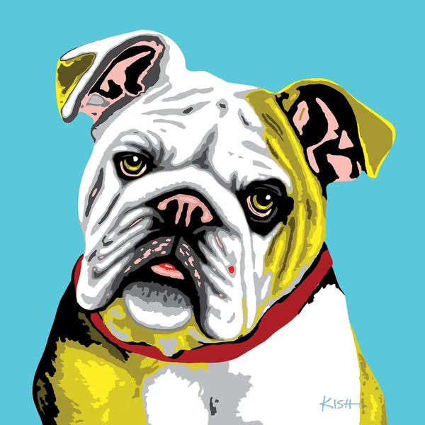 Similar To Andy Warhol: Bulldog Teal Woofhol by Gretchen KISH Serrano