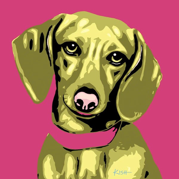 Dachshunds: Dachshund Pink Woofhol by Gretchen KISH Serrano