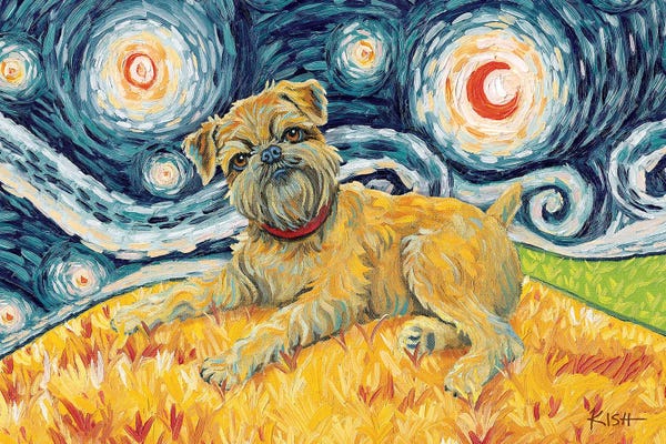 Brussels Griffons: Brussels Griffon On A Starry Night by Gretchen KISH Serrano