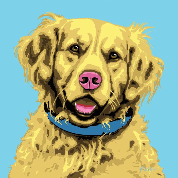 Golden Retriever Blue Woofhol