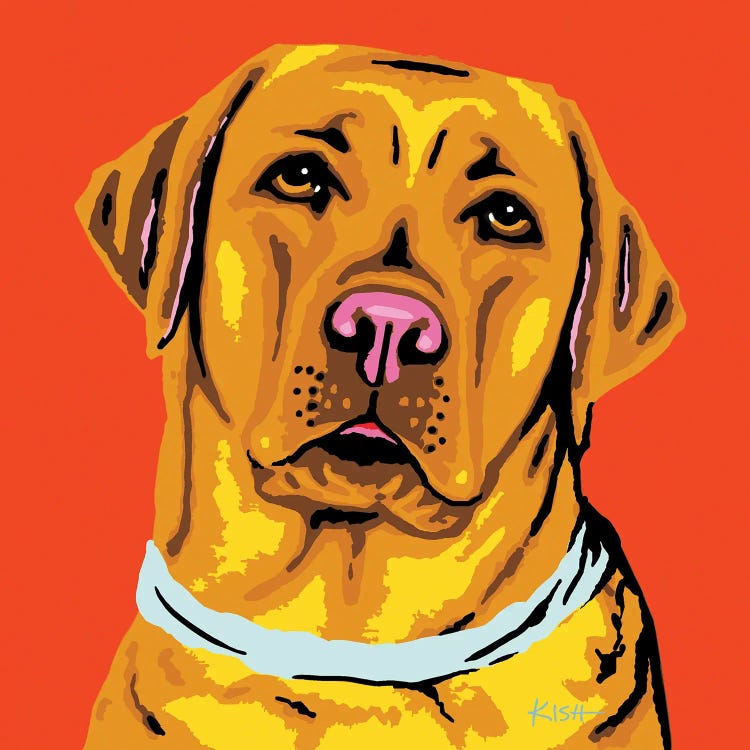 Yellow Lab Orange Woofhol