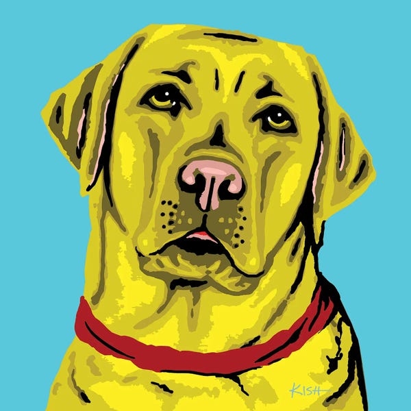 Similar To Andy Warhol: Yellow Lab Teal Woofhol by Gretchen KISH Serrano