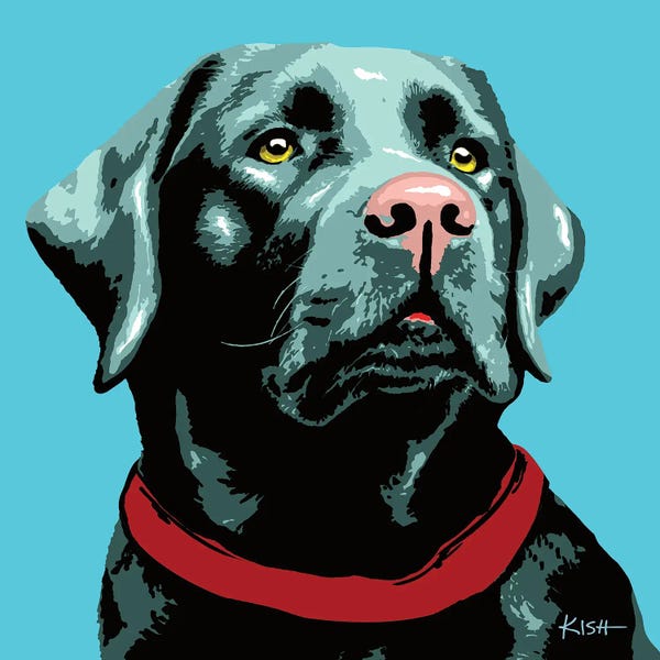 Similar To Andy Warhol: Black Lab Teal Woofhol by Gretchen KISH Serrano