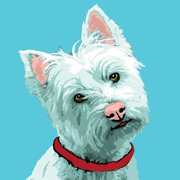 West Highland White Terriers: Westie Teal Woofhol by Gretchen KISH Serrano