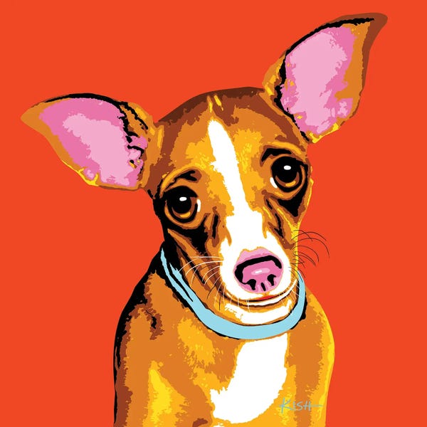 Chihuahuas: Chihuahua Orange Woofhol by Gretchen KISH Serrano