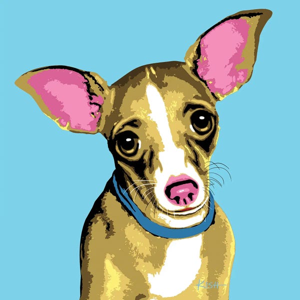Chihuahuas: Chihuahua Blue Woofhol by Gretchen KISH Serrano