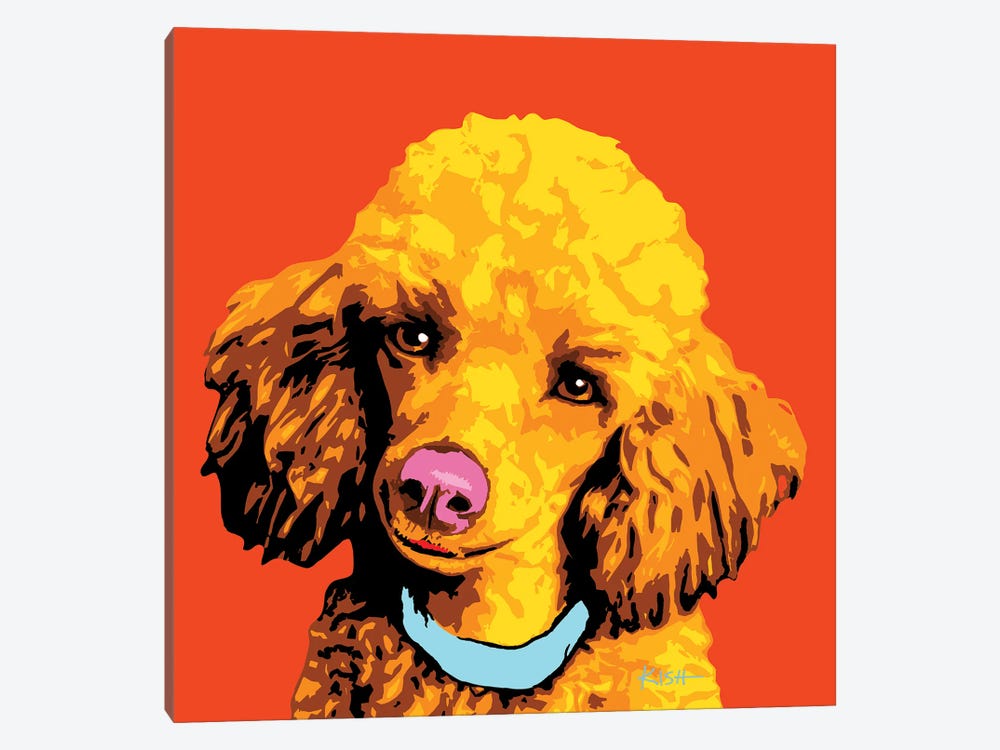 Poodle Orange Woofhol by Gretchen Kish Serrano 1-piece Canvas Print