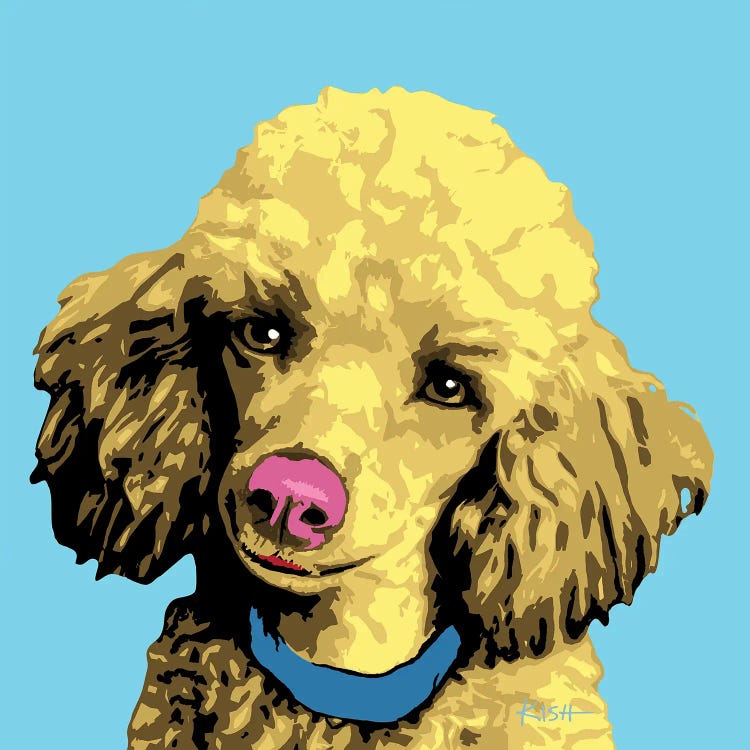 Poodle Blue Woofhol by Gretchen Kish Serrano wall art