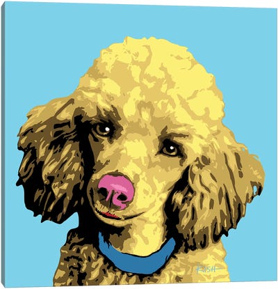 Poodle Blue Woofhol Canvas Art Print - Poodle Art