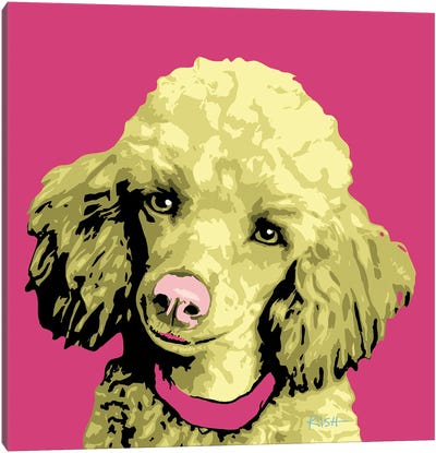Poodle Pink Woofhol Canvas Art Print - Poodle Art