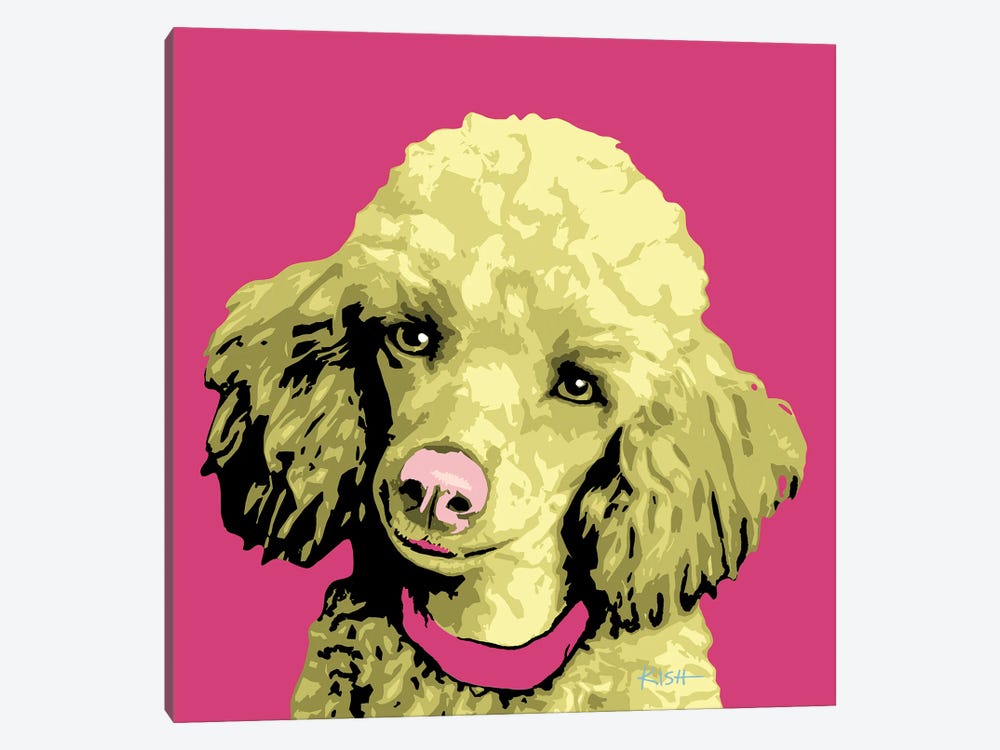 Poodle Pink Woofhol by Gretchen Kish Serrano 1-piece Canvas Wall Art