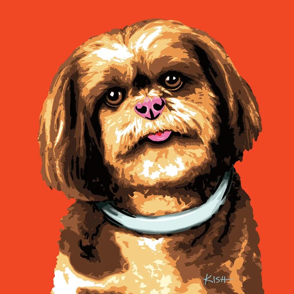 Shih Tzus: Shih Tzu Orange Woofhol by Gretchen KISH Serrano