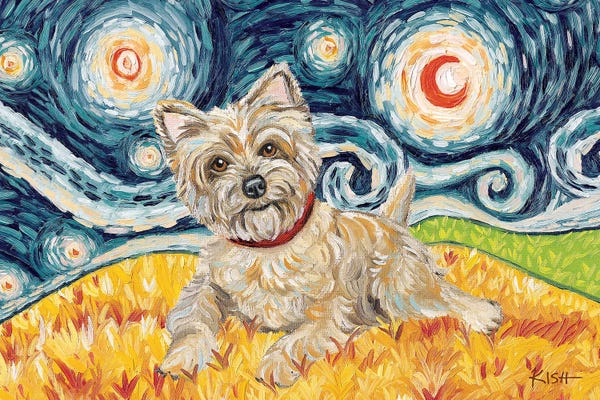 Terriers: Cairn Terrier On A Starry Night Light by Gretchen KISH Serrano