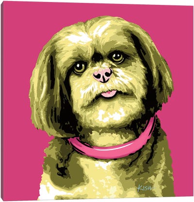 Shih Tzu Pink Woofhol Canvas Art Print - Similar to Andy Warhol