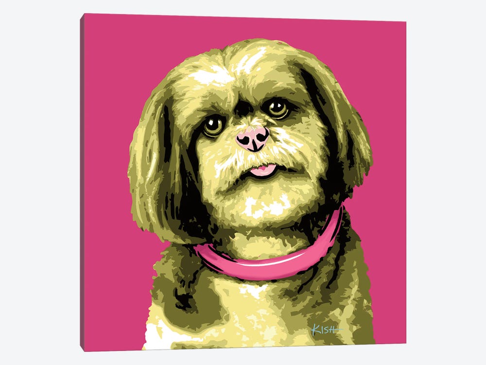 Shih Tzu Pink Woofhol by Gretchen Kish Serrano 1-piece Art Print
