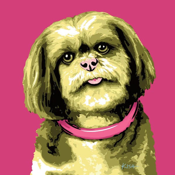 Shih Tzus: Shih Tzu Pink Woofhol by Gretchen KISH Serrano