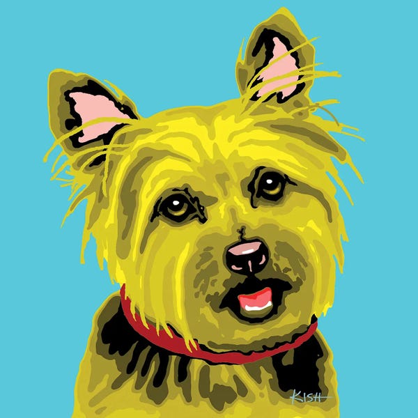 Similar To Andy Warhol: Yorkie Teal Woofhol by Gretchen KISH Serrano