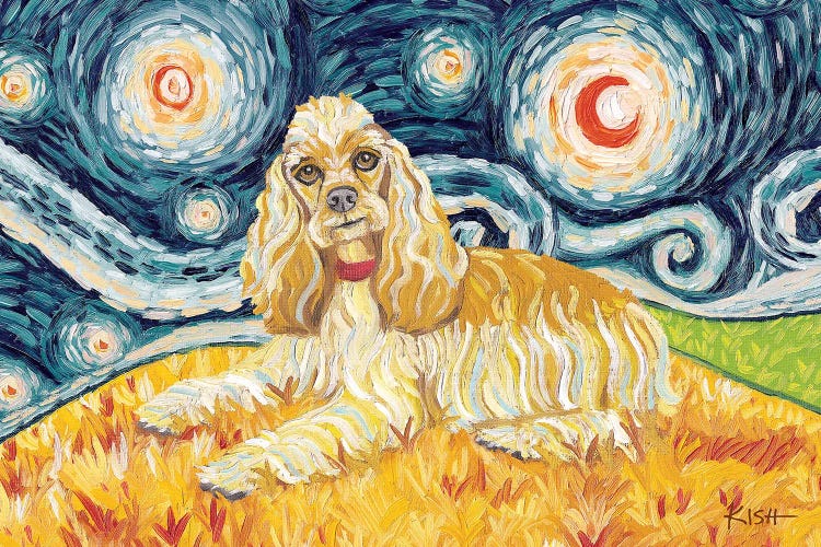 Cocker Spaniel On A Starry Night