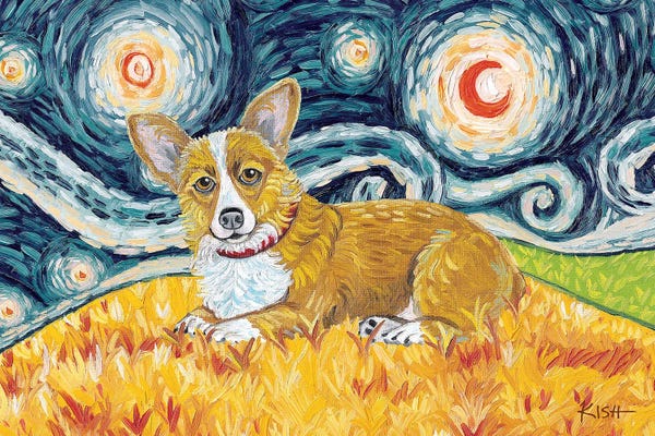 Corgi On A Starry Night