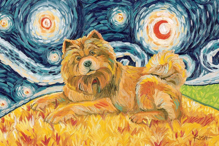 Chow Chow On A Starry Night Light