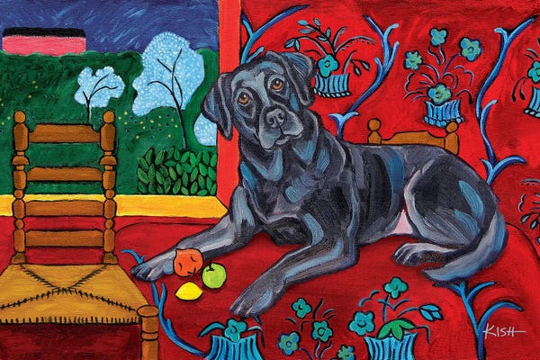 Artists Like Matisse: Black Lab Muttisse by Gretchen KISH Serrano