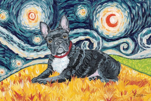 French Bulldogs: French Bulldog On A Starry Night by Gretchen KISH Serrano