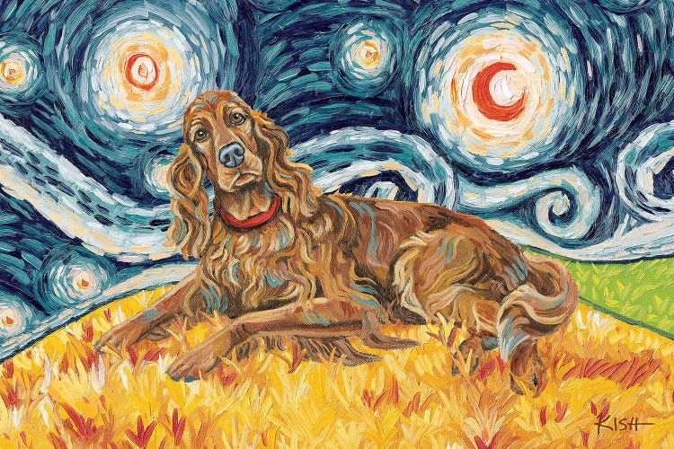 Irish Setter On A Starry Night