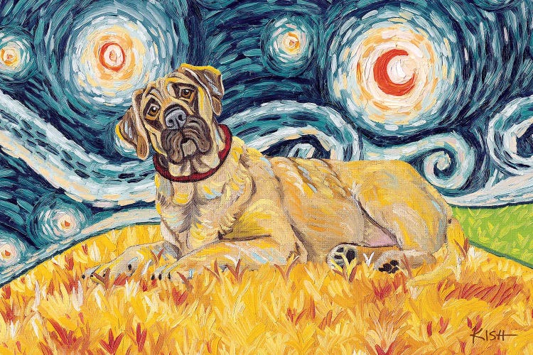 Mastiff On A Starry Night