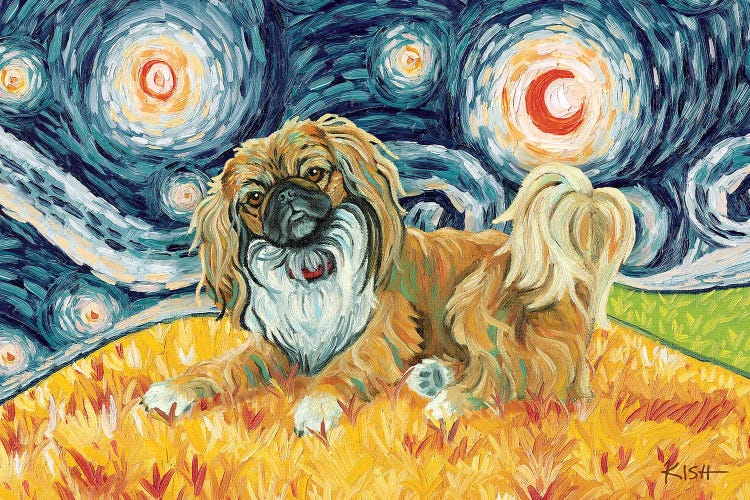 Pekingese On A Starry Night