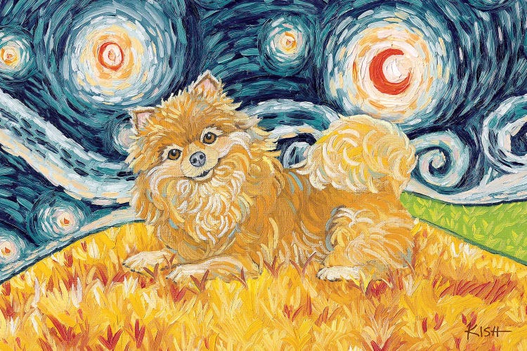 Pomeranian On A Starry Night