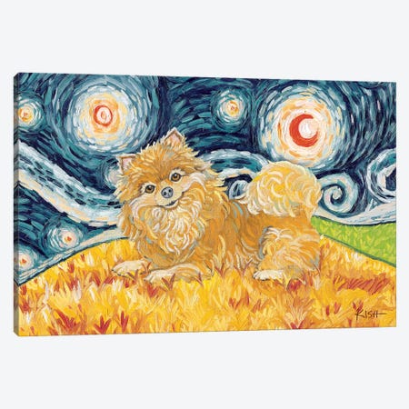 Pomeranian On A Starry Night Canvas Print #GKS88} by Gretchen Kish Serrano Canvas Print