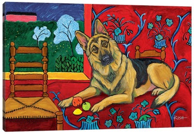 German Shepherd Muttisse Canvas Art Print - Artists Like Matisse