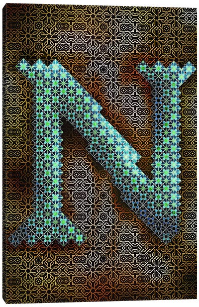 N Canvas Art Print - Geometric Glyphs