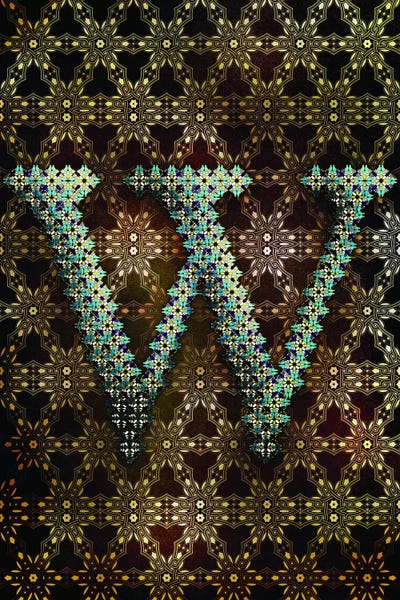 W - Geometric Glyphs by 5by5collective multi panel art