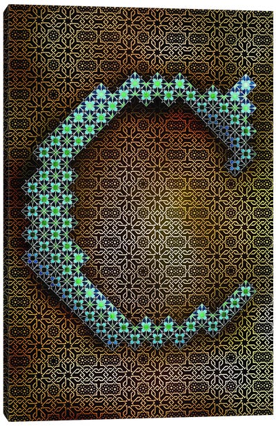 C Canvas Art Print - Geometric Glyphs