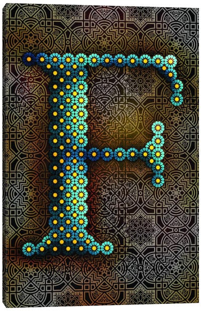 F Canvas Art Print - Geometric Glyphs