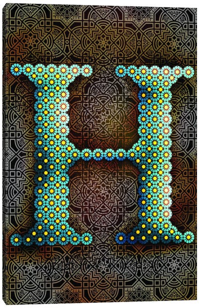 H Canvas Art Print - Geometric Glyphs