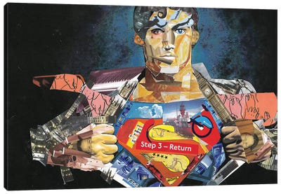 Superman I Canvas Art Print - Comic Book Character Art