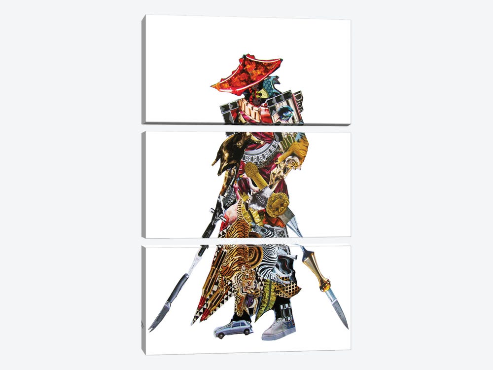 Samurai I by Glil 3-piece Canvas Art Print