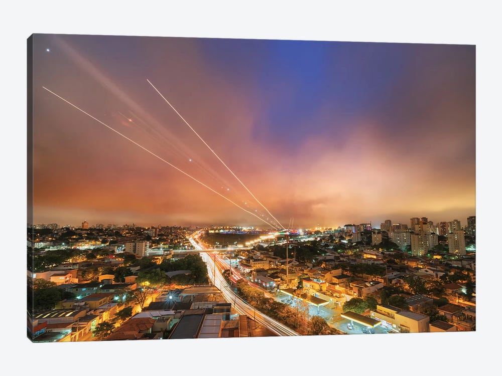 City Night View - Sao Paulo, Brazil by Glauco Meneghelli 1-piece Canvas Print