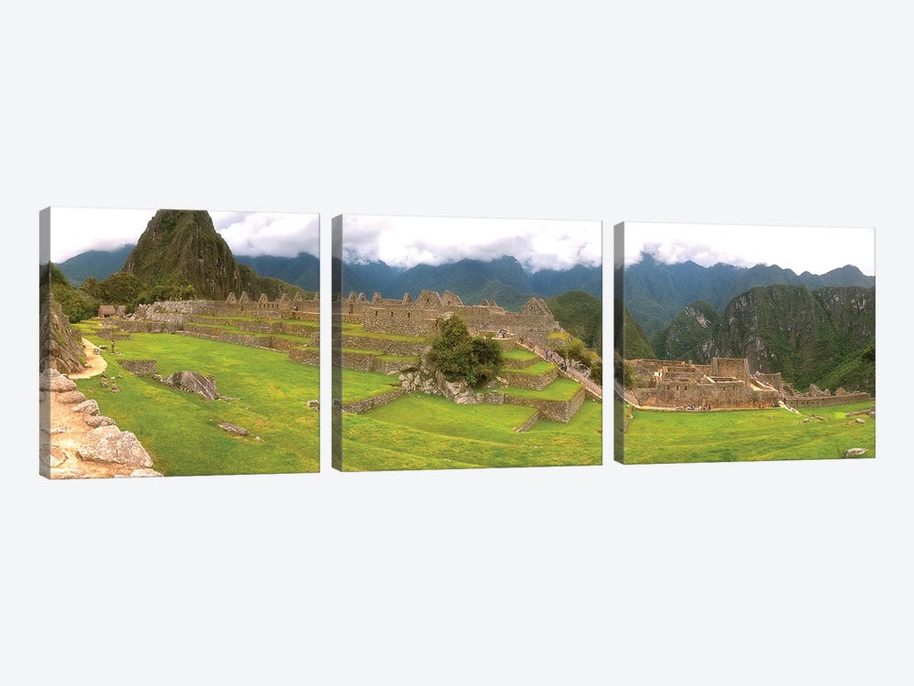 Machu Picchu Pano View by Glauco Meneghelli 3-piece Canvas Print