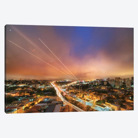 Night Cityscape Canvas Print #GLM464} by Glauco Meneghelli Canvas Wall Art